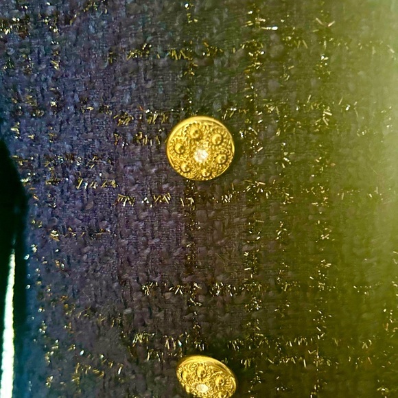 Alythea Tweed Midnight Blue Blazer with Gold Buttons - Picture 5 of 5